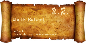 Uhrik Roland névjegykártya